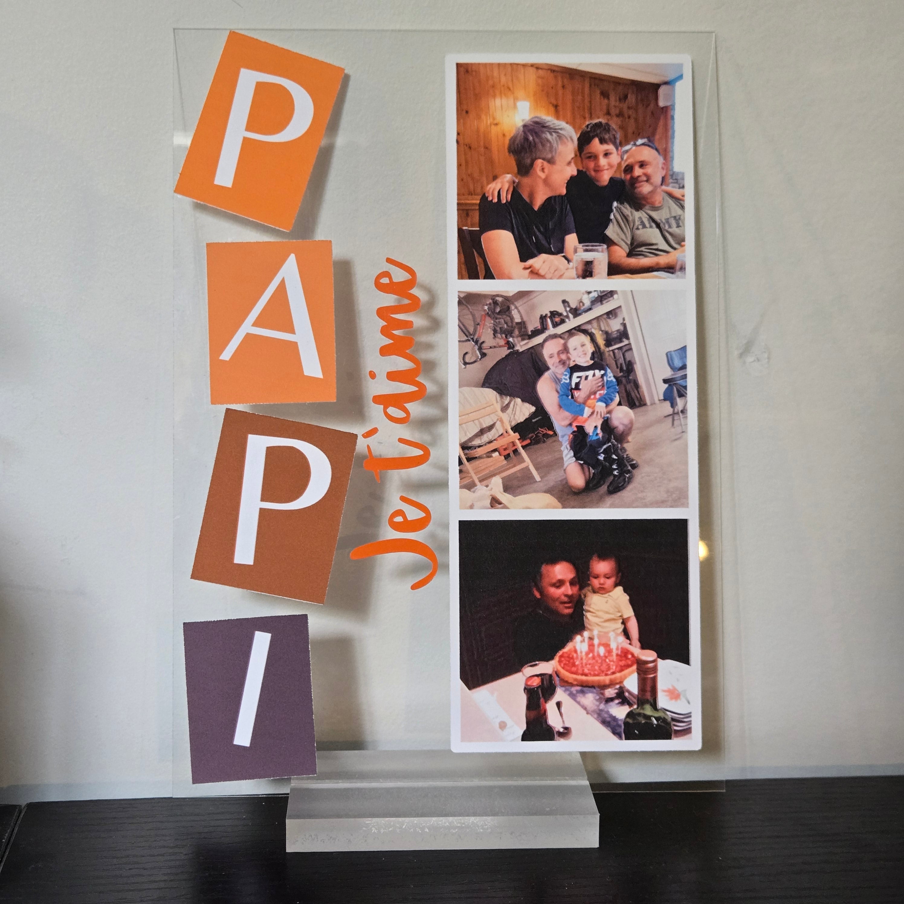 Plaque en acrylique - Papi à personnaliser