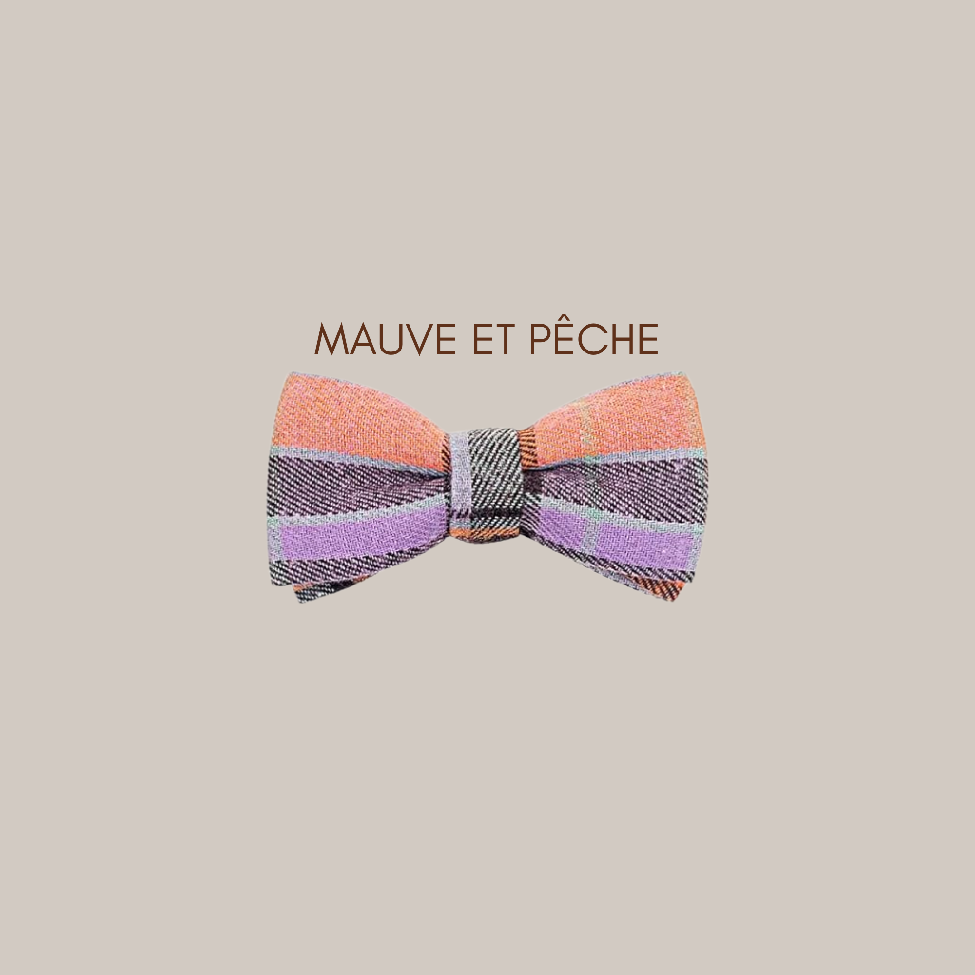 Noeud papillon pour animal - Mauve et pêche