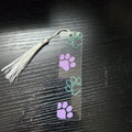 Marque-page acrylique avec pompon - Patte de chien