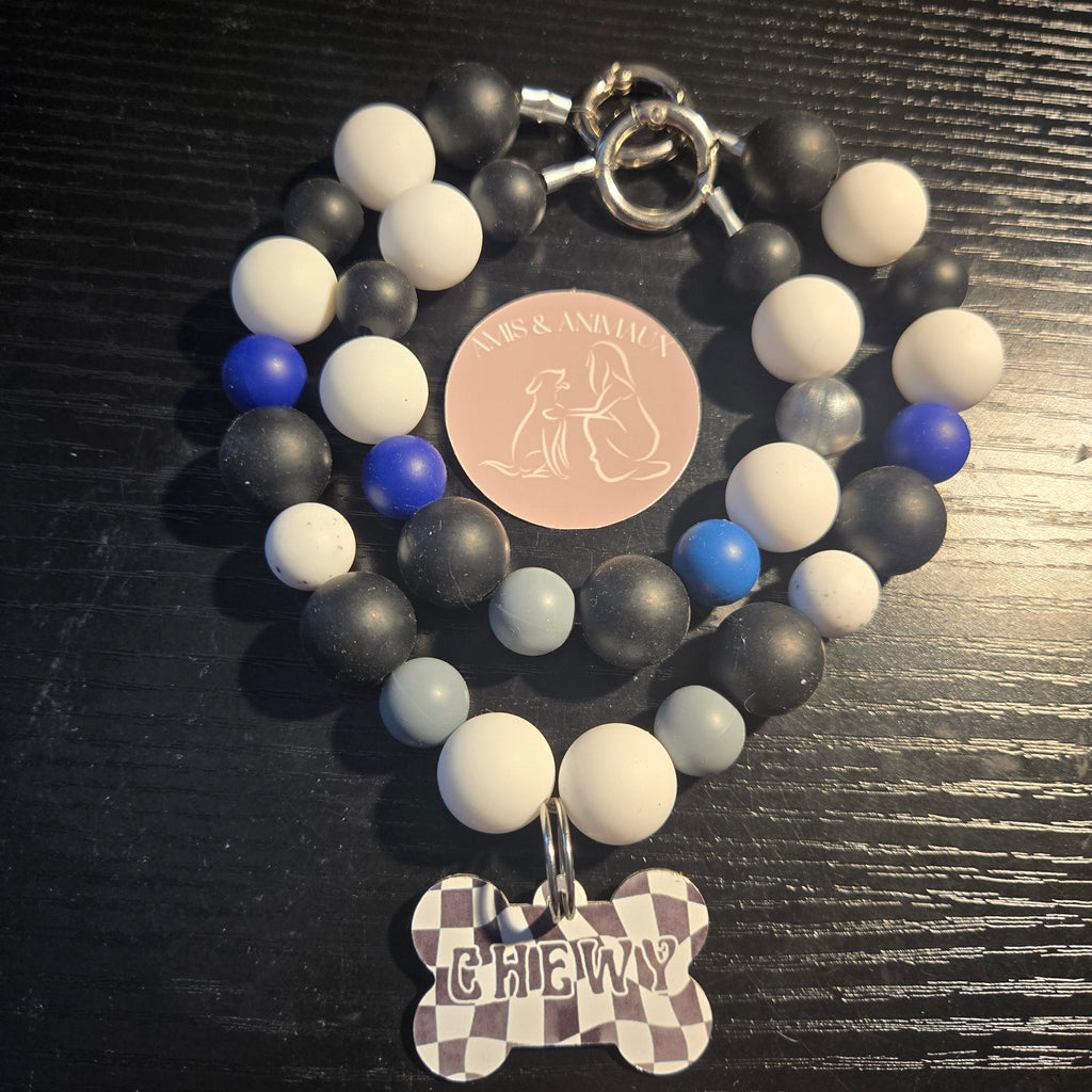 Ensemble collier & bracelet en perle silicone - Avec Médaille Rétro