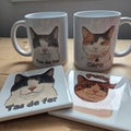 Ensemble tasse à café et sous-verre en céramique - Personnalisé avec ton animal