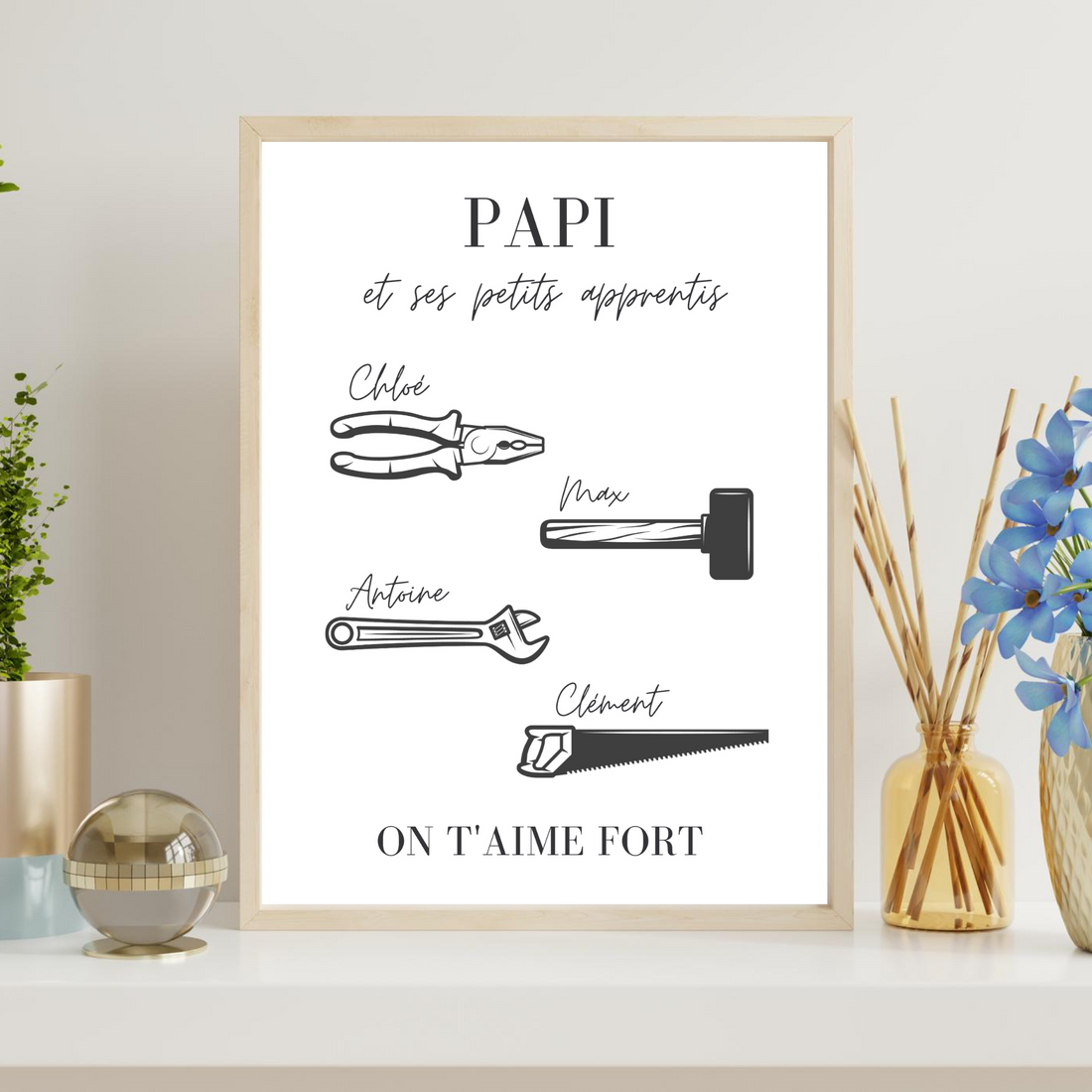 Affiche personnaliser Papi/Papa - Mes petits apprentis