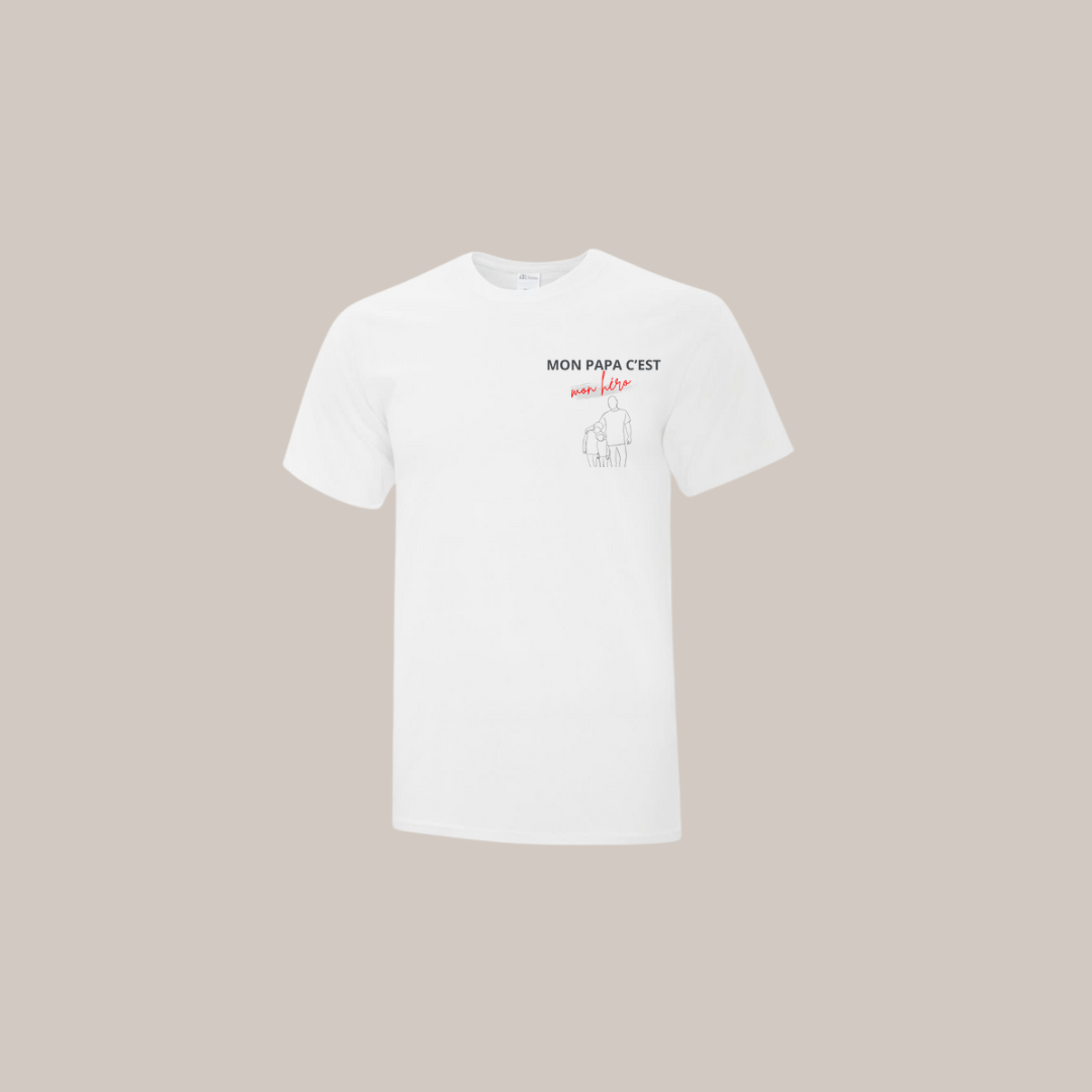 T-shirt - Papa mon héro à personnaliser