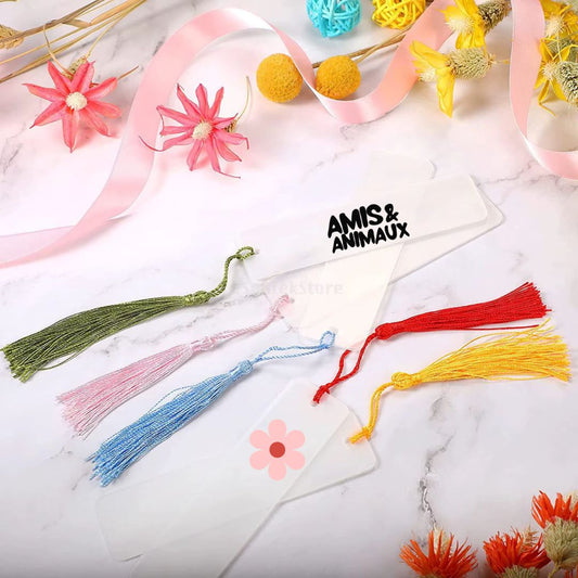 Marque-page avec pompon acrylique - Personnaliser