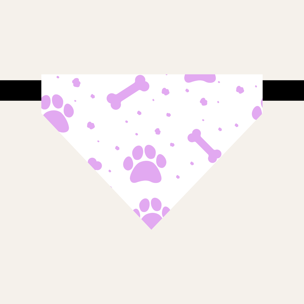 Bandana pour animaux - Empruntes mauve à personnaliser