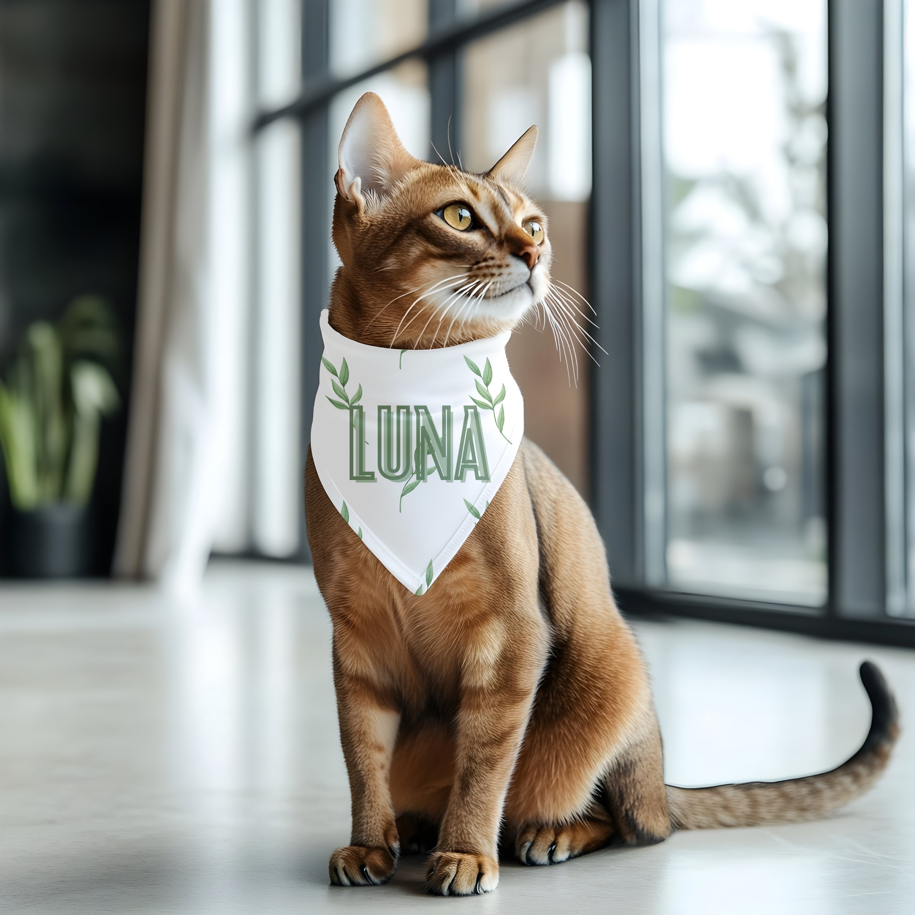 Bandana pour animaux - Douceur vert personnalisé