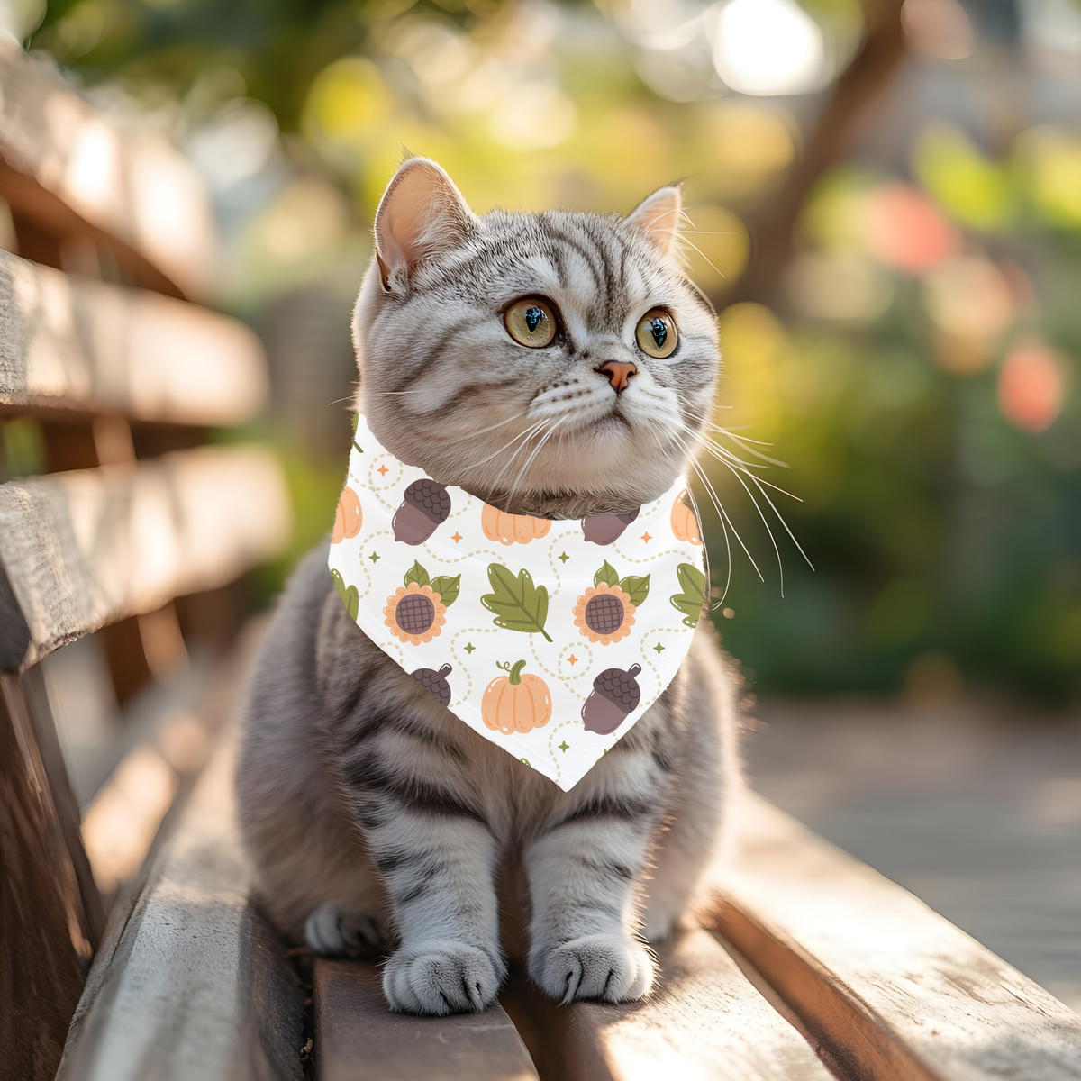 Bandana d’automne pour chien et chat – Le Tournesol d’Automne | Amis & Animaux