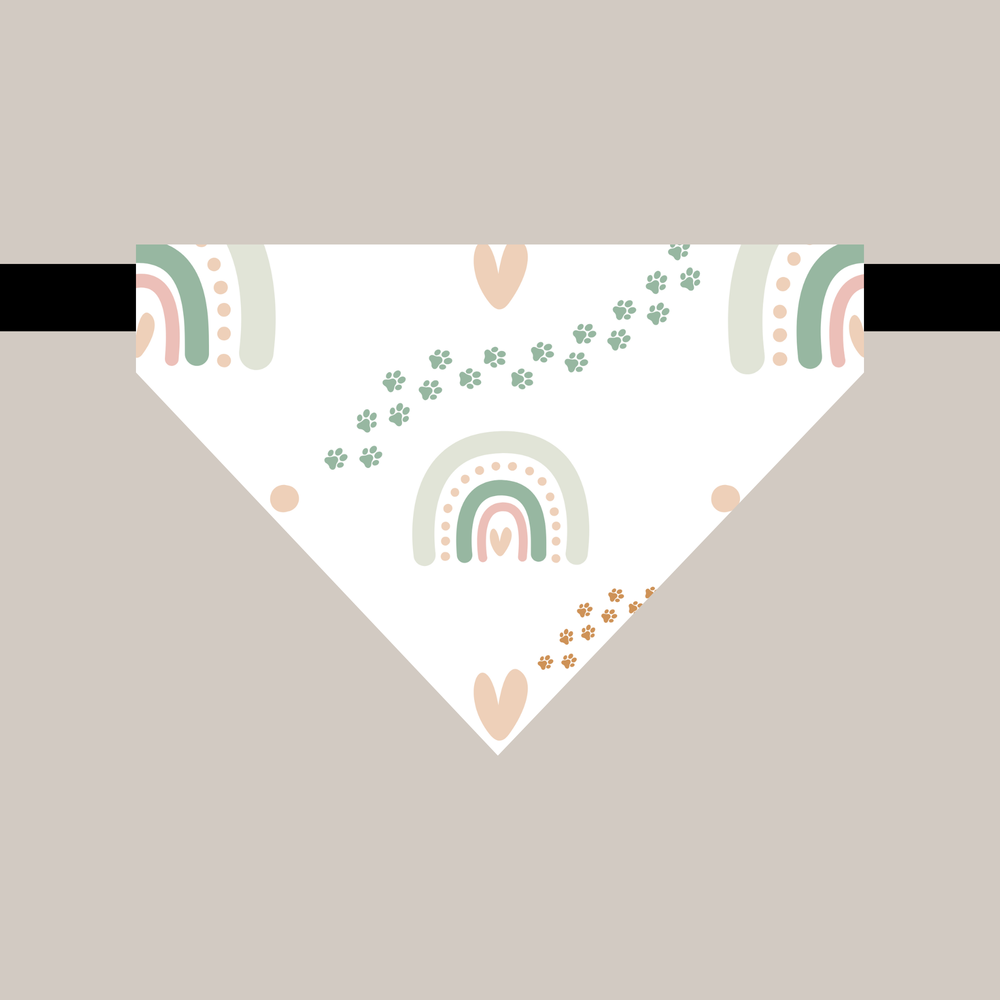 Bandana avec collier pour animaux - Arc-en-ciel et coeur