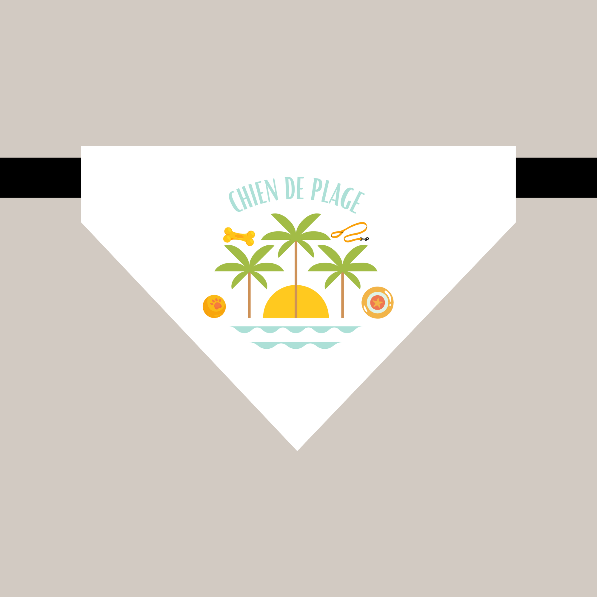 Bandana avec collier pour animaux - chien de plage