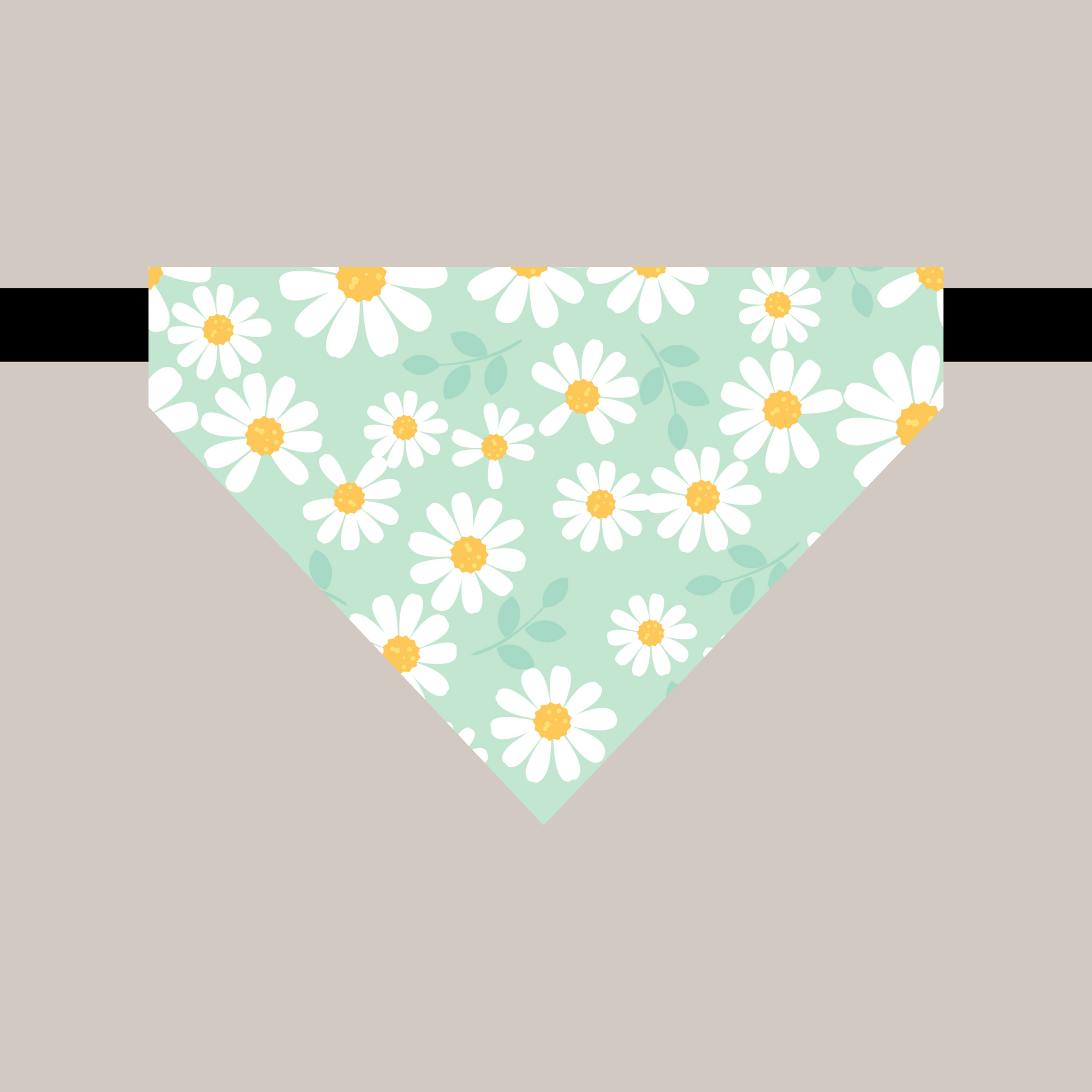 Bandana avec collier pour animaux - Marguerittes fond doux