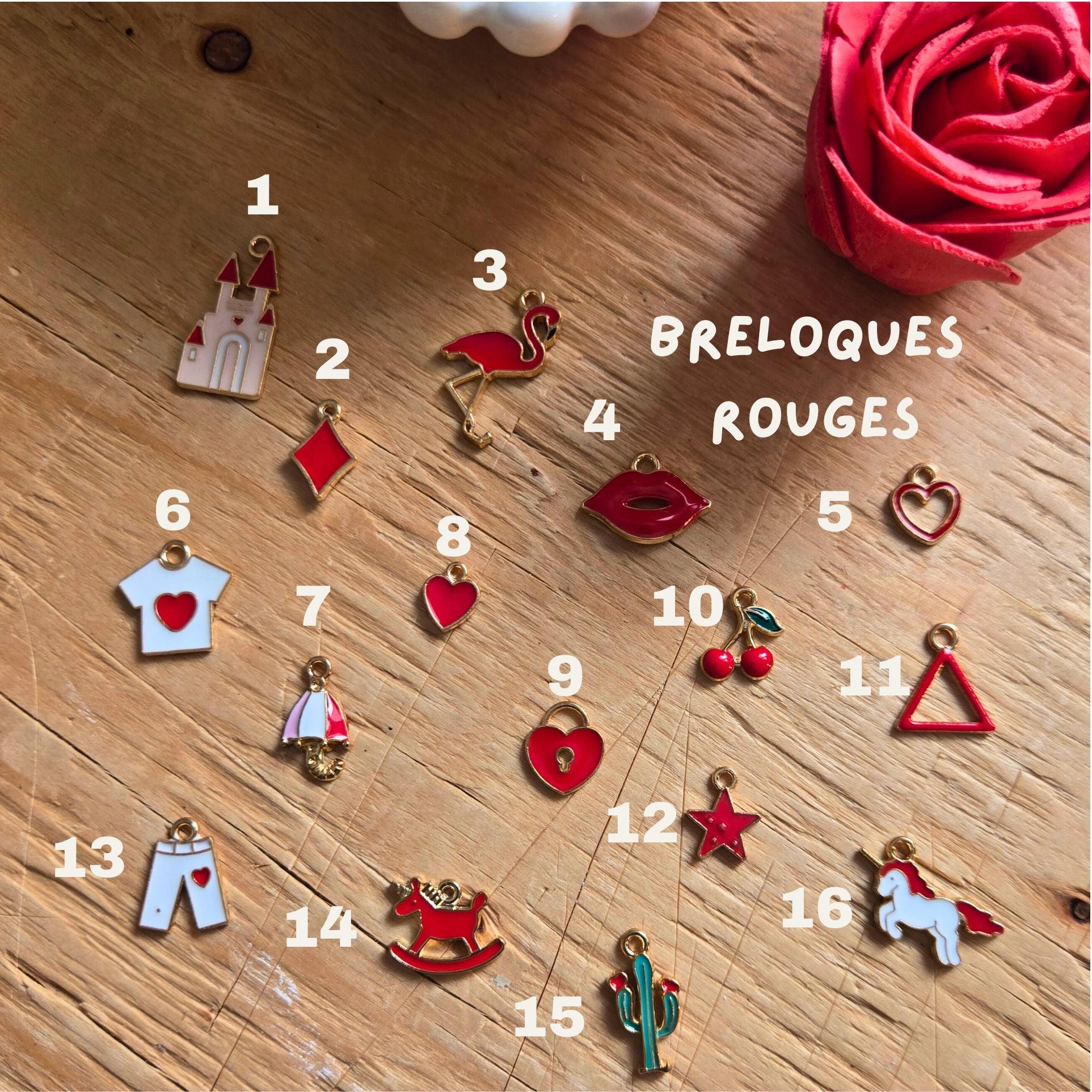 Breloques personnalisées – Collection Rouge