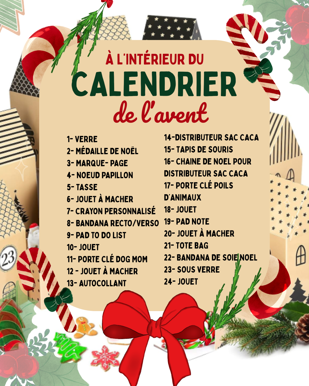 Calendrier de l’Avent – 24 jours de surprises pour toi et ton animal + Ensemble Matchy exclusif le 25e jour !