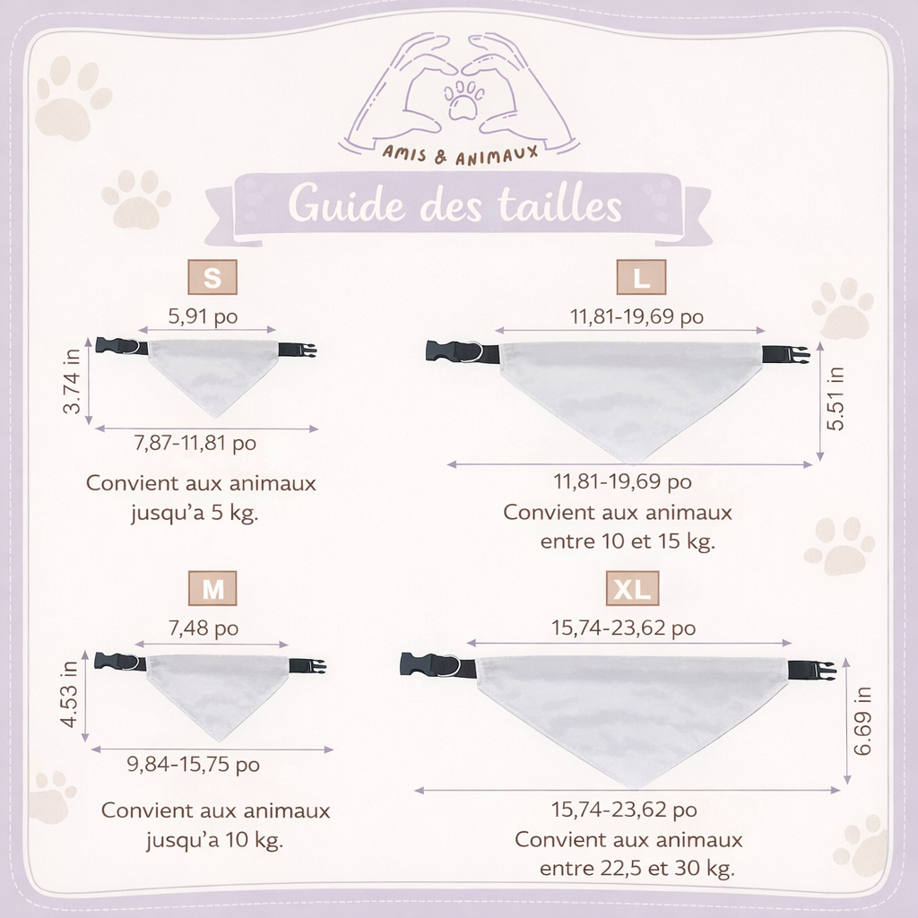 Bandana personnalisé pour chien et chat – Créé selon tes choix
