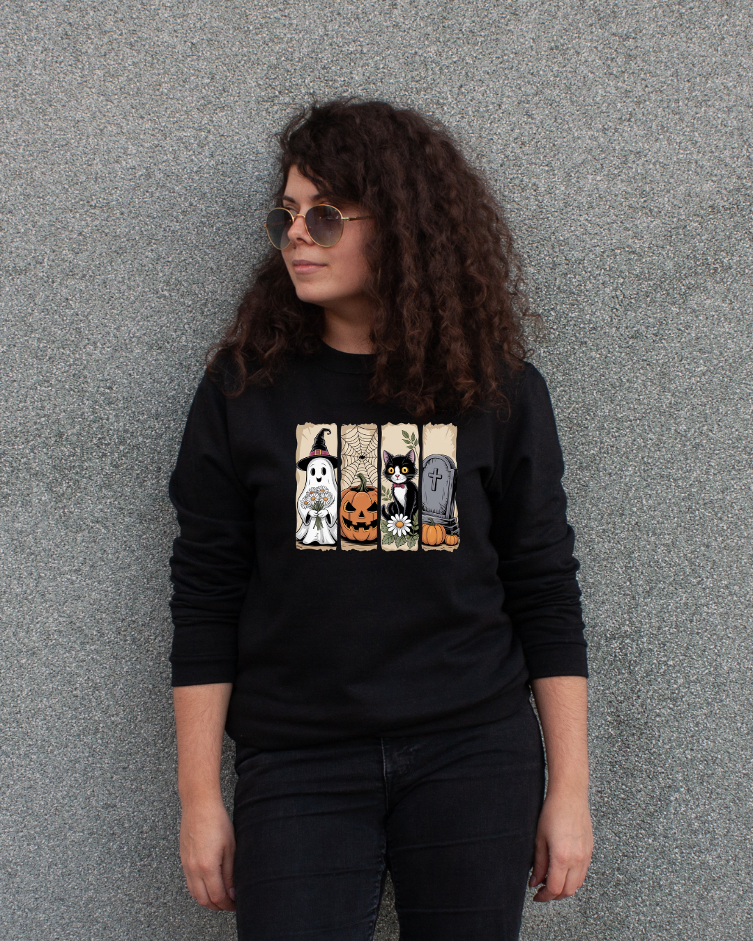 Sweatshirt noir - Halloween chats