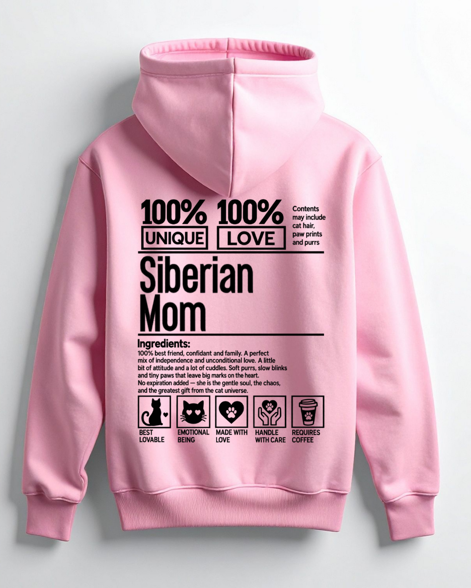 Hoodie Cat Mom personnalisé avec photo et race de chat | Amis & Animaux