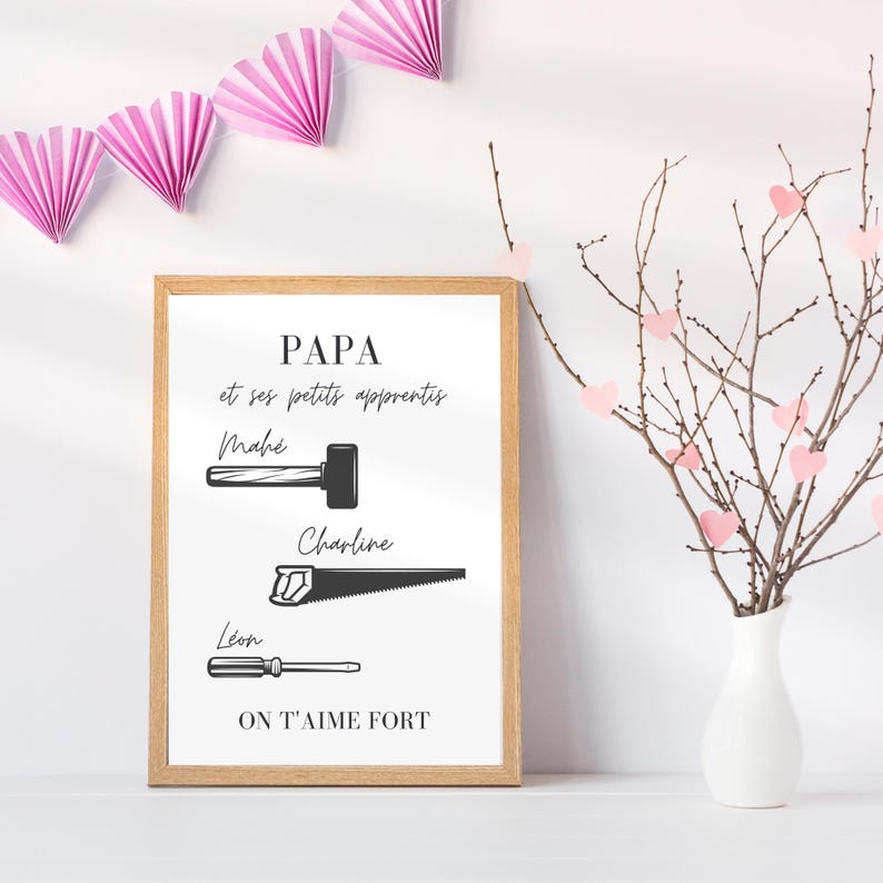 Affiche personnaliser Papi/Papa - Mes petits apprentis