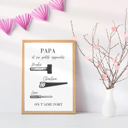 Affiche personnaliser Papi/Papa - Mes petits apprentis