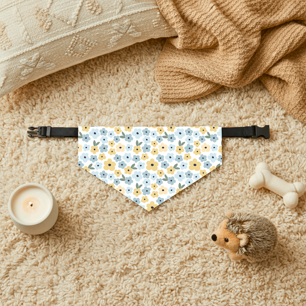 Bandana pour animaux – Douceur printanière 🌼💙