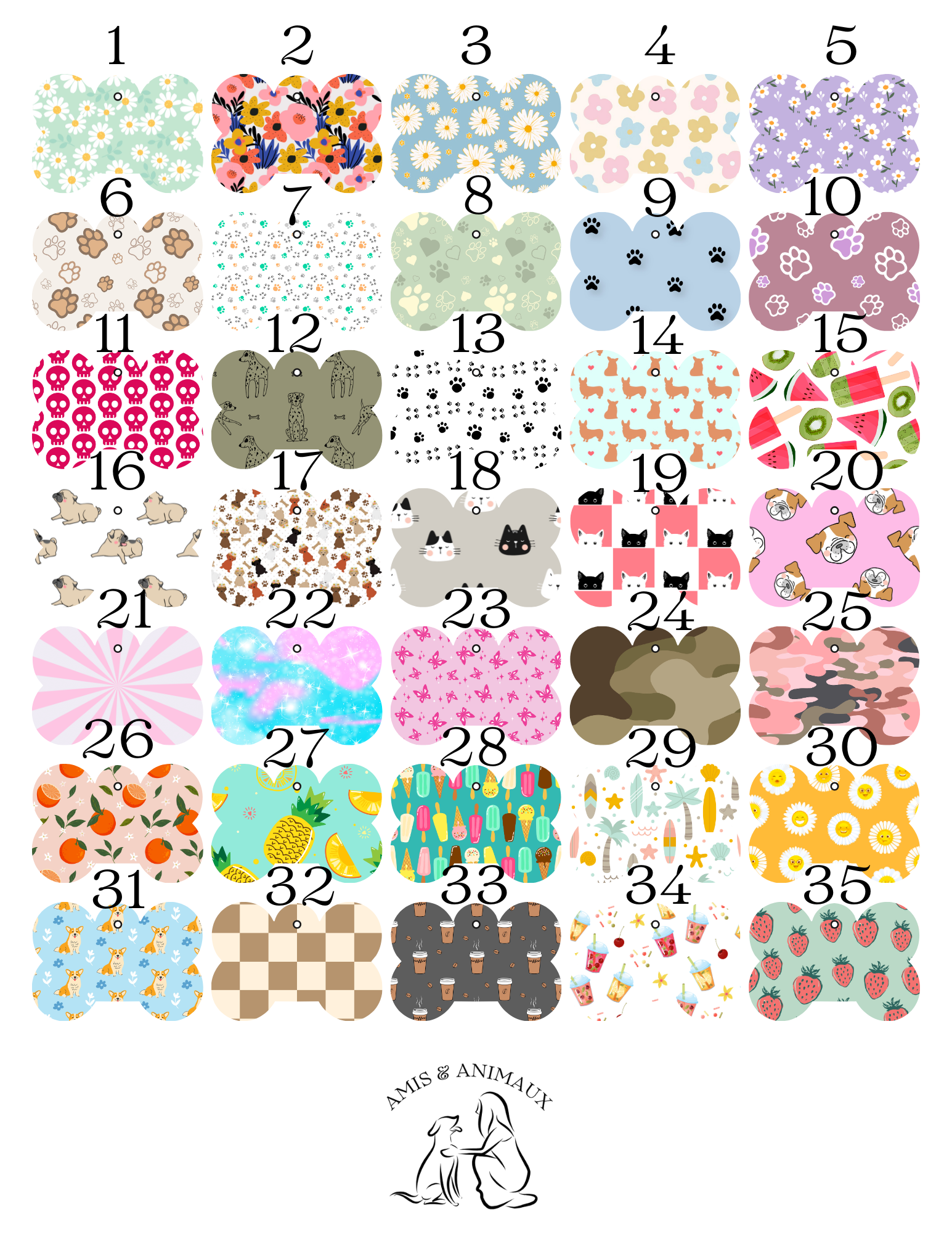 Médaille chien ou chat - Collection printemps