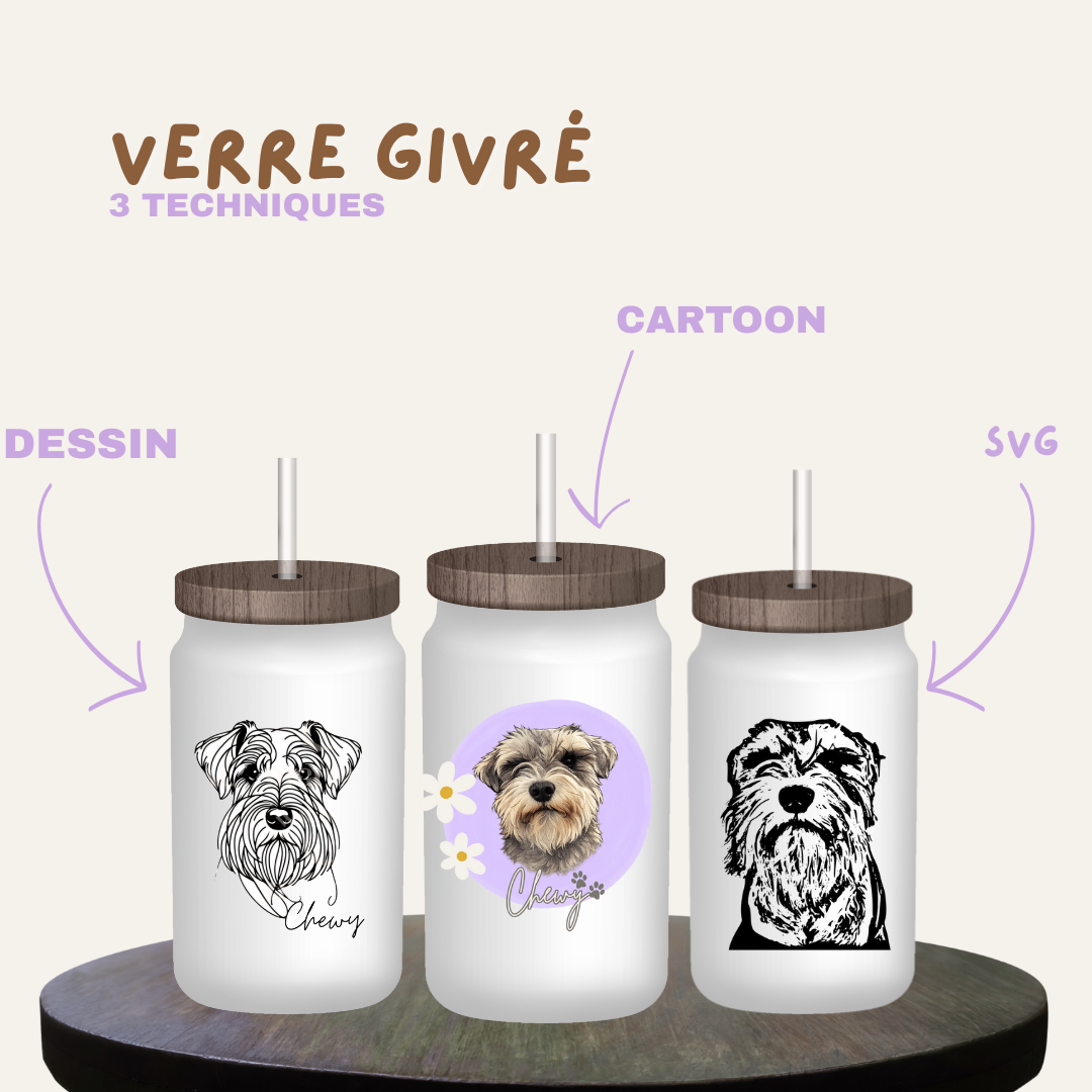 Verre givré personnalisé – À l’image de ton animal adoré