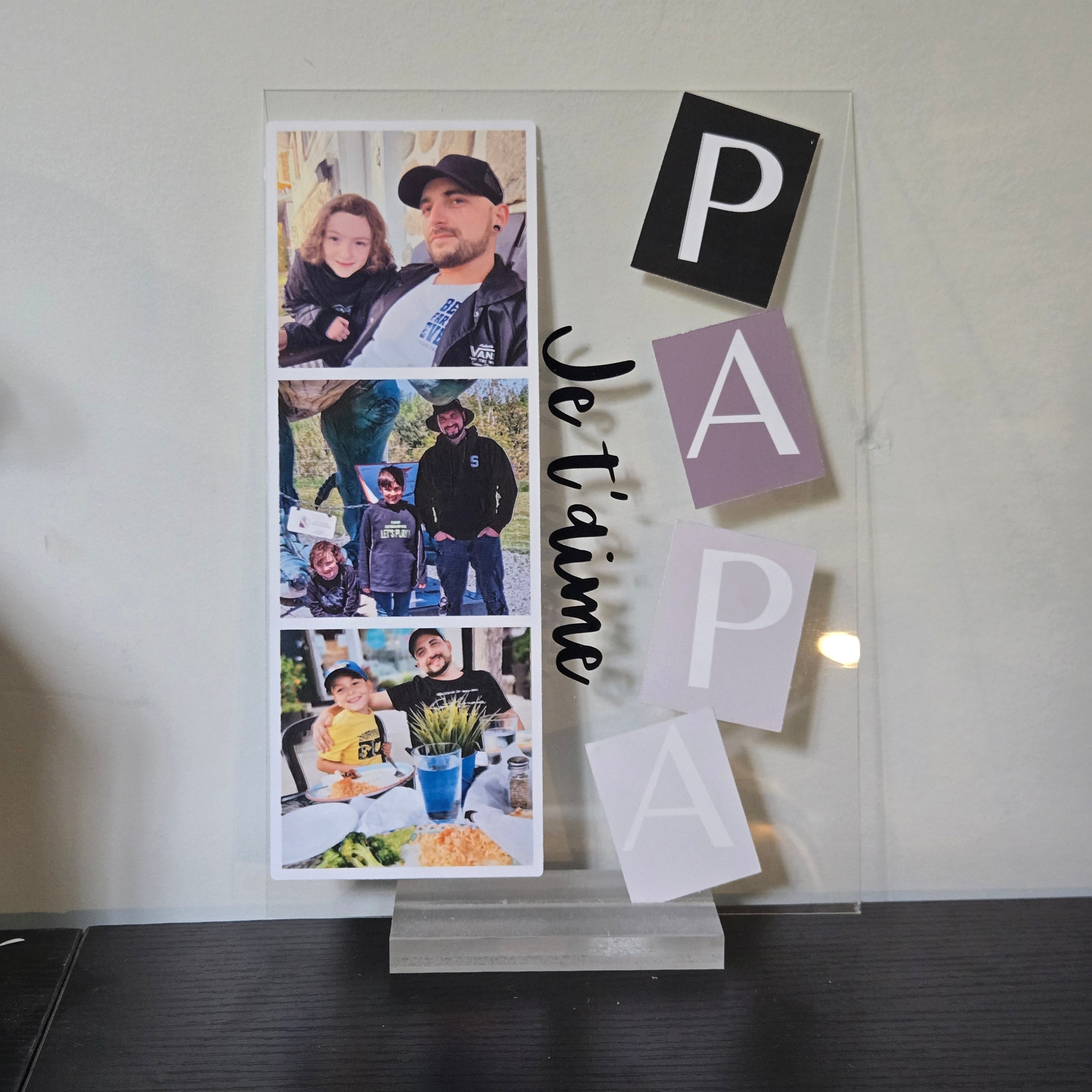 Plaque en acrylique - Papa à personnaliser