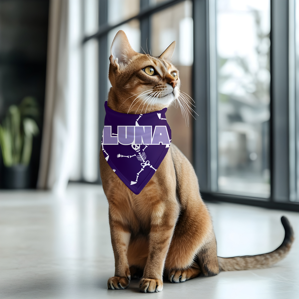 Bandana Halloween Personnalisé Violet – Squelettiques | Amis & Animaux