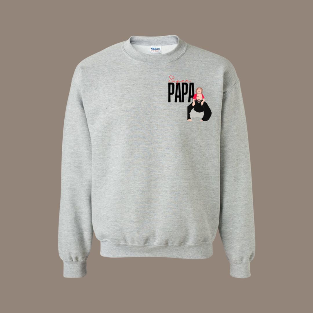 Sweatshirt - Super papa à personnaliser