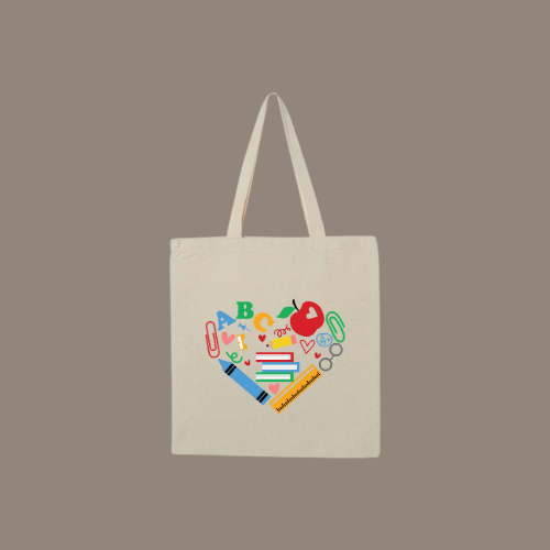 Sac réutilisable - Un coeur pour mon professeur