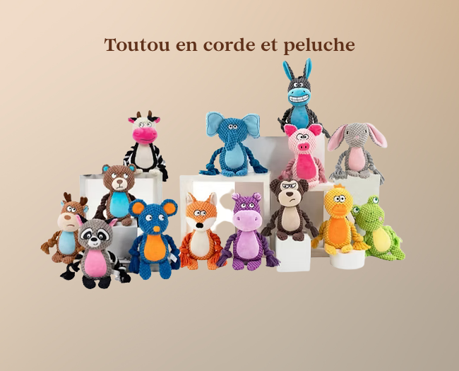 Toutou pour animaux - Peluche et corde