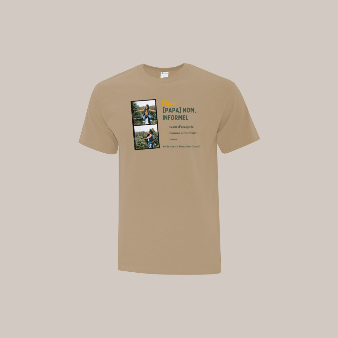 T-shirt - Papa définition à personnaliser