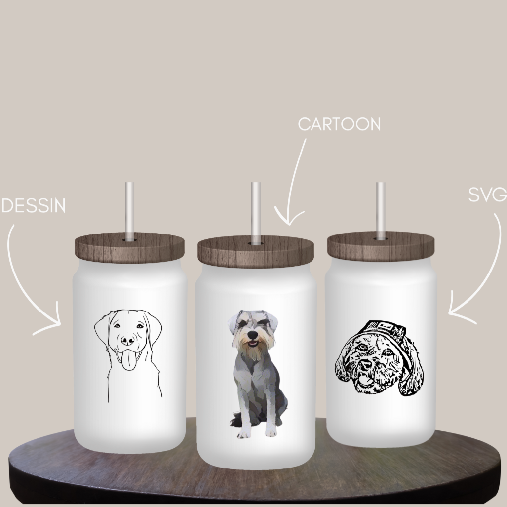 Verre givré personnalisé – À l’image de ton animal adoré