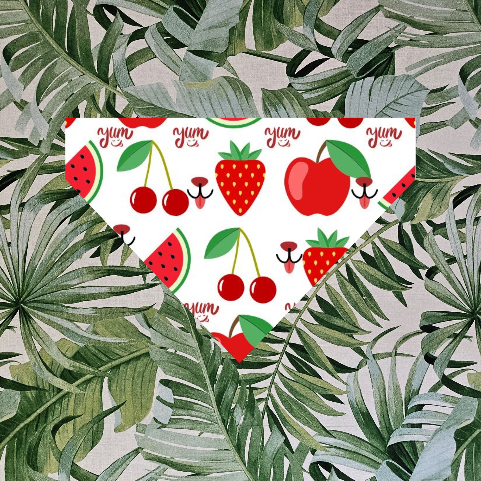 Bandana avec collier pour animaux - fraises, melon d'eau et cerises™